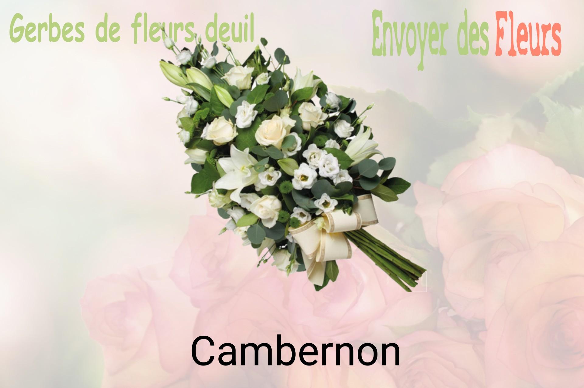 Gerbe de fleurs de deuil livrée à Cambernon